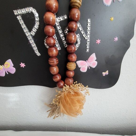 Necklace Natural wood bead - Picture 1 of 4